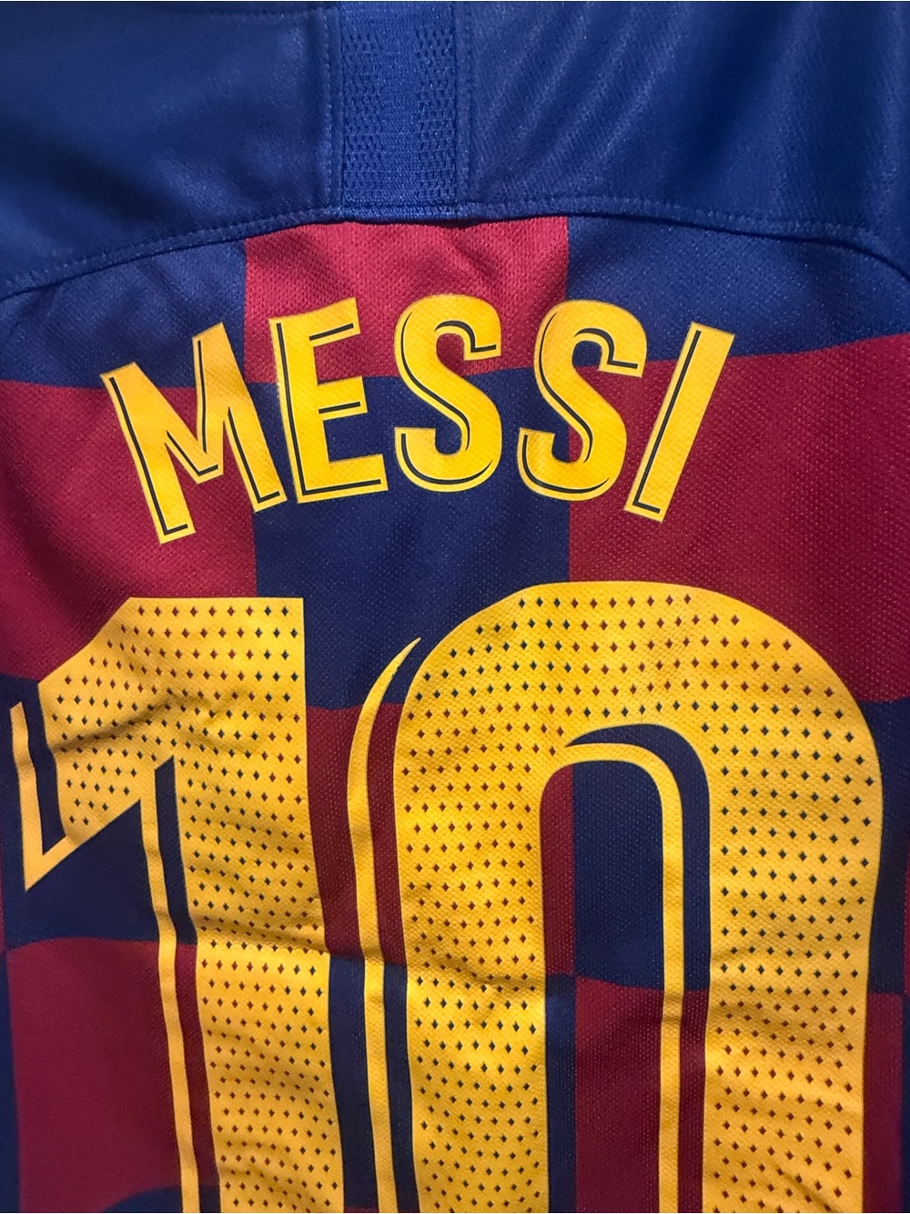 Nike Kids FC Barcelona Checkerboard Soccer Jersey - Red & Blue - Picture 6 of 8